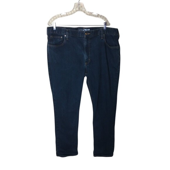 Carhartt Jeans Men's Size 40 x 32 Blue Straight Fit Cotton Blend Tapered Leg - Picture 1 of 7